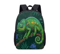 Sac à dos caméléon 43,2 cm bleu-vert animal animé 3D cartable cartable insolite nature graphique sac à dos pour enfants garçons filles, 04, L, Minimaliste