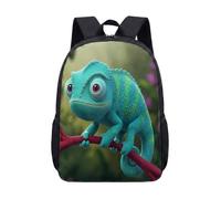 Sac à dos caméléon 43,2 cm bleu-vert animal animé 3D cartable cartable insolite nature graphique sac à dos pour enfants garçons filles, 01, L, Minimaliste