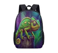 Sac à dos caméléon 43,2 cm bleu-vert animal animé 3D cartable cartable insolite nature graphique sac à dos pour enfants garçons filles, 03, L, Minimaliste