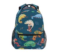 Sac À Dos Caméléons De Dessin Animé Cartables Pour Voyages