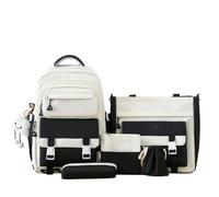 Sac à dos Campus élégant pour la vie quotidienne et les loisirs - Ensemble sac à dos à bandoulière avec cinq bretelles rembourrées en matériau imperméable, polyvalent pour les trajets au bureau (noir