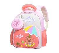 Sac à dos Capibara Grande capacité - Dossiers scolaires esthétiques | Sac à dos pour enfants avec bretelles respirantes pour papeterie bouteille rangement livre voyage pour garçons et garçons, rouge