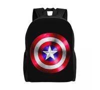 Sac à dos Captain America personnalisé pour filles et garçons, sac à dos de super-héros pour l'école, le collège, les voyages, adapté aux ordinateurs portables de 15 pouces Noir
