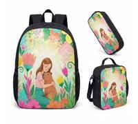 Sac à dos Capybara avec Trousse et Sac Isotherme - Design Ethno-Whimsy, Doudou d'Internet, Sac de Rangement Zen pour Étudiants et Voyageurs