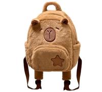 Sac à dos Capybara en peluche pour fille - Petit sac à dos pour étudiant - Sac à dos décontracté pour adolescent, marron