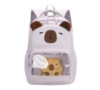 Sac à dos Capybara moyen élémentaire partagé pour enfant/adolescent | Capybara sac à dos élémentaire moyen pour garçons et filles en nylon/polyester avec 11.81x8.27x16.93 pouces, pochettes et