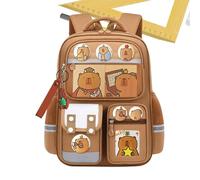 Sac à dos Capybara pour - Sac à dos Capybara pour filles garçons, école portable, pour voyage, école, camping, excursion, anniversaire, étudiants et adolescents avec cartes, badges et crochets