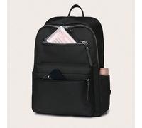 Sac à dos casual polyvalent de couleur unie pour femmes, sac d'école imperméable style prépa grande capacité mode pour élèves du secondaire, sacs compartimentés portables pour l'extérieur, les voyages