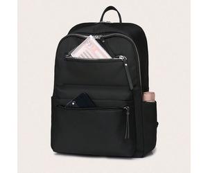Sac à dos casual polyvalent de couleur unie pour femmes, sac d'école imperméable style prépa grande capacité mode pour élèves du secondaire, sacs compartimentés portables pour l'extérieur, les voyages