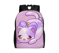Sac à dos Cat Aphmau, décontracté, réglable, pour l'école, unisexe, pour ordinateur portable, léger, grande capacité, pour voyage, cartable - XTYD6077 Noir