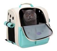 Sac à Dos Cat - Poche d'espace, Poche de Chat Portable, d'espace, Grand Sac à Dos Animal Respirant en matière de réseau | Poche de Chat Pliable avec Bretelles rembourrées et Sangles de Hanche