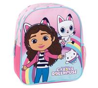 Sac à dos pour enfant Gabby's Dollhouse - Couleur rose - Fermeture éclair - 25 x 31 x 10 cm - Sac à dos pour enfant avec détails en 3D - Poignées rembourrées - Produit original conçu en Espagne, rose,