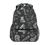 Sac À Dos Chalk Drawn Sketches Numbers Scribbles Sac D'École Légercartable Ordinateur Portable Backpack pour Cadeau Rentrée Randonnée Étudiant