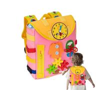Sac à Dos chargé pour Tout-Petit - 28x24x10cm montesori a ressenti Un Sac à Dos, Un Jouet pépinière éducatif | Activité d'apprentissage Interactive avec Boutons Fermetures à glissière Boucles Amusant