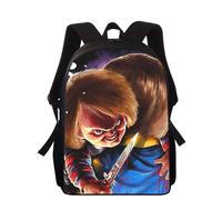 Sac à dos Charles Lee Ray Chucky 16 pouces imprimé 3D pour enfants, cartable d'école primaire pour garçons et filles, cartable pour écoliers Noir