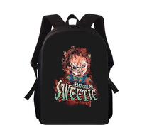 Sac à dos Charles Lee Ray Chucky 16 pouces imprimé 3D pour enfants, cartable d'école primaire pour garçons et filles, cartable pour écoliers Noir