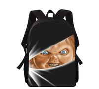 Sac à dos Charles Lee Ray Chucky 16 pouces imprimé 3D pour enfants, cartable d'école primaire pour garçons et filles, cartable pour écoliers Noir