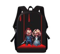 Sac à dos Charles Lee Ray Chucky 16 pouces imprimé 3D pour enfants, cartable d'école primaire pour garçons et filles, cartable pour écoliers Noir