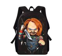 Sac à dos Charles Lee Ray Chucky 16 pouces imprimé 3D pour enfants, cartable d'école primaire pour garçons et filles, cartable pour écoliers Noir