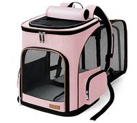 Sac à Dos Chat Chien, Extensible Sac Transport Chat Chien Pliable pour Petits Chiens avec Laisse de Sécurité Intérieure et 2 Tapis pour Animaux de Compagnie