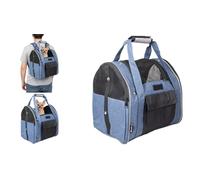 Sac à Dos Chat - Chien - Flamingo Lenie Bleu - 36×32×32 cm - Polyester + Mousse - Cadre renforcé - Fond Amovible 30°C - Sangle sécurité & Boucle Ceinture - Bretelles réglables - poignées