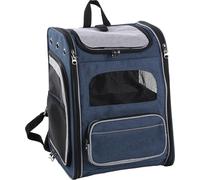 Sac à Dos Chat - Chien - Flamingo Manfred Bleu - 31×33×43 cm - Polyester + Mousse - Ouvertures Haut & côté - 4 Poches - - Sangle sécurité - Bretelles/Ceinture - Flap Enroulable - Pieds