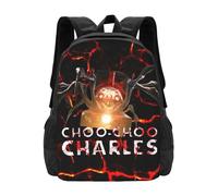 Sac à dos Choo-Choo Charles, sac à dos pour ordinateur portable imprimé 3D, sac à dos léger et décontracté, sac à dos pour livres 16,5 pouces Noir