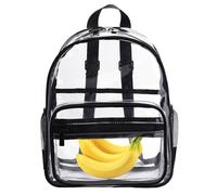 Sac à dos clair - grande capacité Voir à travers le sac de livre, le sac d'école transparent, le sac à dos en PVC résistant pour adolescents pour adultes | Sacs de stade clair imperméable, Noir,