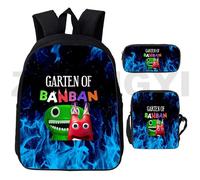 Sac à dos classique Garten of BanBan 2, lot de 3 grands sacs d'ecole pour filles, impression 3D de dessin anime, sacs de voyage pour femmes Noir