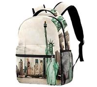 Sac à dos classique sac de voyage sac à dos extérieur,portrait de la statue de la liberté de new york,Sac à dos léger pour femmes et hommes