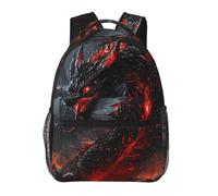 Sac À Dos Colère Du Dragon De Feu Noir Bookbag Pour Tendance | Sac d'École Léger Daypack Tendance Pour Ordinateur Portable Léger homme et femme