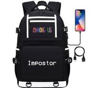 Sac à dos college Among Us avec port de chargement 48*30*15cm #AM37007 Noir G