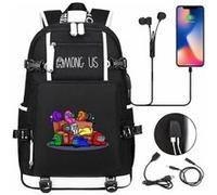 Sac à dos college Among Us avec port de chargement et port des écouteurs 47*30*15cm #AM36005 Noir G