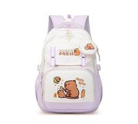 Sac à dos Collège Capybara Mignon: Cartable Scolaire Polyvalent Garçon Fille - Sac de Voyage Multifonction Livres Design Capybara Dessin Animé (Purple)