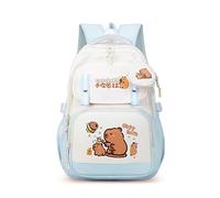 Sac à dos Collège Capybara Mignon: Cartable Scolaire Polyvalent Garçon Fille - Sac de Voyage Multifonction Livres Design Capybara Dessin Animé (Blue)