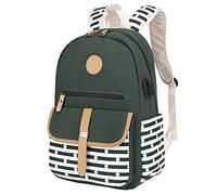 Sac a Dos College Sac à Dos Scolaire Fille Garcon Lycée Ordinateur Femme Sac à Dos Collège Enfants Ado Sac a Dos Ecole Ecolier Cartables Scolaires Filles Primaire Sac à Lunch Sac de Stylo Loisir Vert
