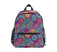 Sac à dos coloré à motif de fleurs mandalas pour tout-petits, filles, garçons, enfants, Mandala Fleurs Colorées, Small, Sacs à dos cool imprimé football