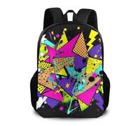 Sac À Dos Colorful Black Dots Geometric Stripes 80S 90S Style Daypack Léger Sac D'École Homme Et Femme Backpack pour Camping Scolaire Cadeau Rentrée