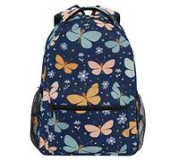 Sac À Dos Colorful Butterflies and Flowers Pattern Cartable Scolaire Loisir Sac A Dos Scolaire Durable Cartables pour Voyage École Randonnée 29X40CM