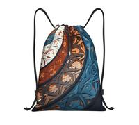 Sac A Dos Cordon, Confort Pochette À Cordon, Motifs en Spirale Et en Courbe, Pratique Sac D'École pour Femme, Homme, Surf, 36X42cm