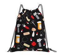 Sac à Dos Cordon, Modèle de médecine de Dessin animé Sac d'école Confort Multifonctionnel Sacs à Cordon pour Yoga Randonnée Homme 36X42cm