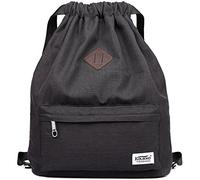 Sac à Dos Cordon pour Les Sports KAUKKO Sac Oxford Unisexe pour la Natation/Surf/Voyage/randonnée/Yoga (Noir)