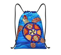 Sac à Dos Cordon, Tortue Sac de Piscine Unisexe Imprimé Sacs à Cordon Sport pour Fitness Gym Randonnée 36X42cm
