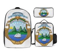 Sac À Dos Costa Rica Emblème National Sac Scolaire Léger Pour Filles Et Garçons Ensemble Grande Capacité Sac À Dos Imperméable Avec Sac Déjeuner Et Trousse Pour Enfants Étudiants Ados