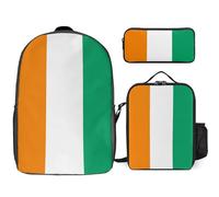 Sac À Dos Côte D'Ivoire Drapeau National Sac Scolaire Léger Pour Filles Et Garçons Ensemble Grande Capacité Sac À Dos Imperméable Avec Sac Déjeuner Et Trousse Pour Enfants Étudiants Ados