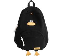 Sac à dos créatif en forme de canard pour filles Sac à dos en velours côtelé pour enfants avec motif animalier Sac à dos pour ordinateur portable de style scolaire pour enfants (Noir)