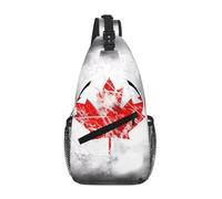 Sac à dos croisé pour homme en diagonale, imprimé drapeau du Canada rétro, sac à dos, pour randonnée, voyage