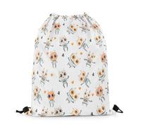 Sac À Dos Cute Sci-FI Robot Lovely Heart Print Funny Cartoon Robots Sacs À Cordon Réglable Sac De Sport Résistant Gym Sack pour Voyage Camping École 36X42CM