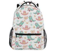 Sac À Dos Cute Wild West Boots Hat Sac A Dos Scolaire Loisir Rucksack Durable Cartables pour Voyage École Randonnée 29X40CM
