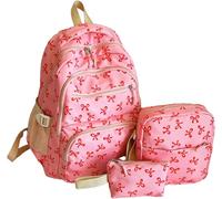 Sac à Dos d'arc pour Le Paquet de Sacs à Dos pour Femmes, Sac à Dos en Nylon esthétique en Nylon avec Arc, Sac à Dos Arc avec boîte à Lunch, pour Femmes de Voyage de Mode, Sac à Dos 3 pcs avec Arc